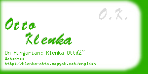 otto klenka business card